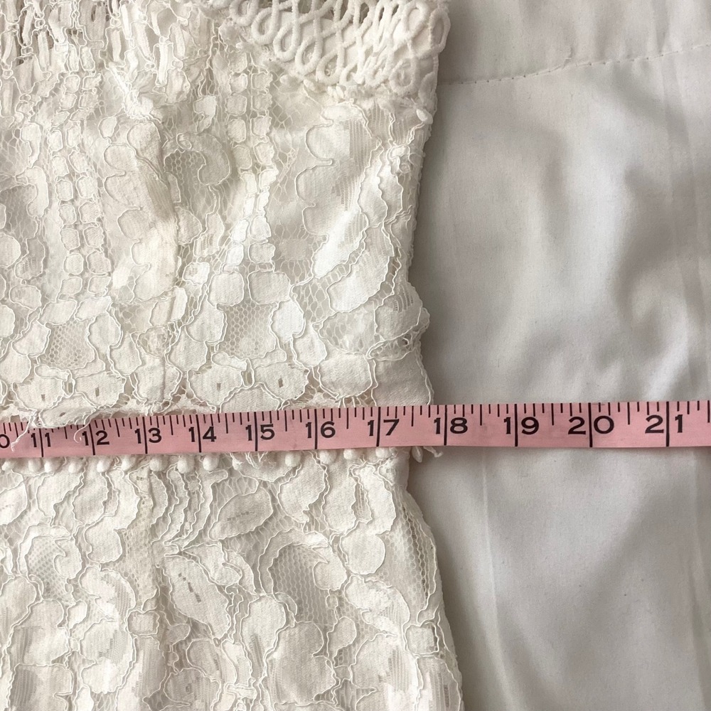Lulus Magic in the Moment Off White Lace Tiered Maxi Dress Halter Bridal XL New - Picture 8 of 11